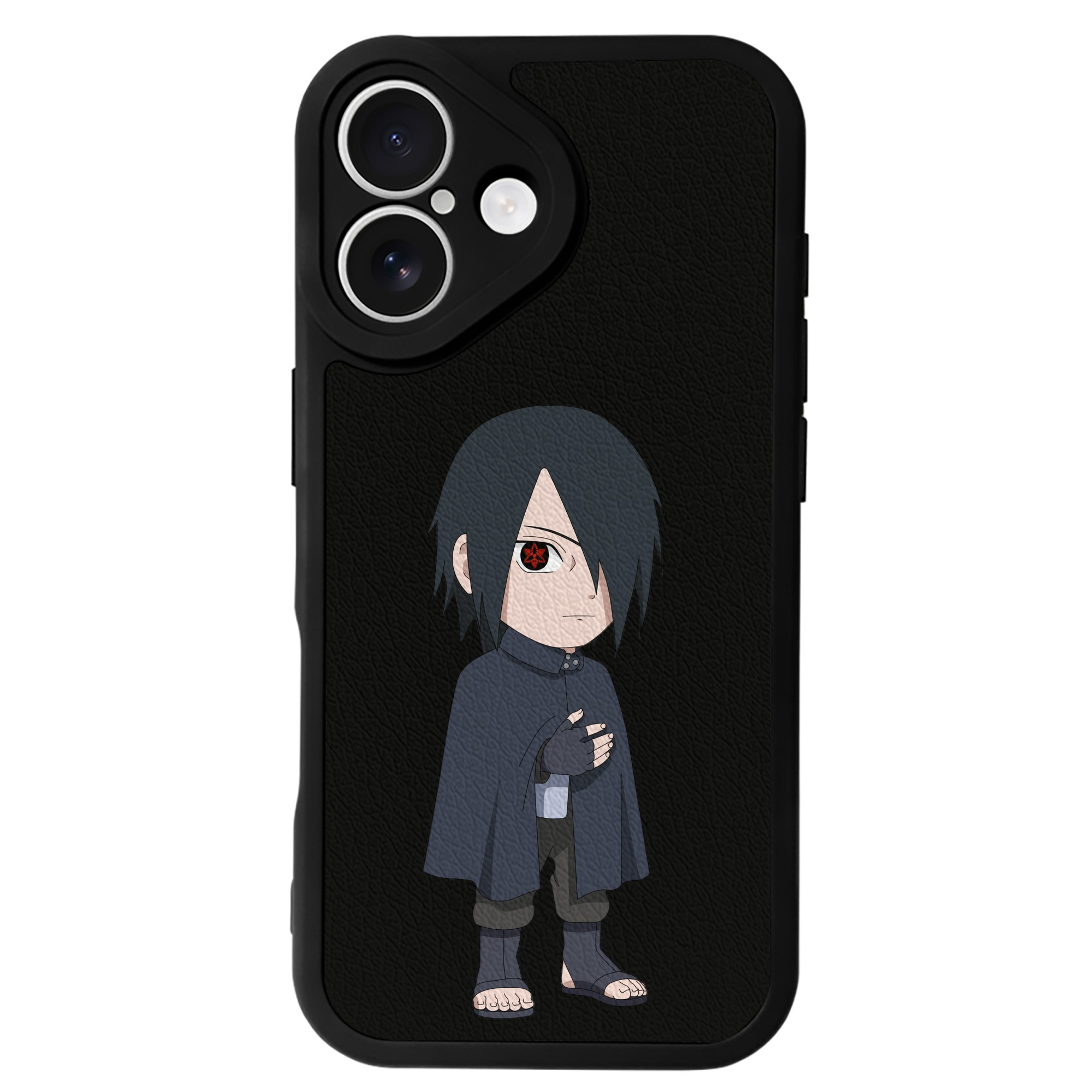 （画像用） NARUTO -ナルト- うちは サスケ Uchiha Sasuke 【iPhone 16シリーズ対応】シリコンスマホケース（レザー調） 材質：シリコン